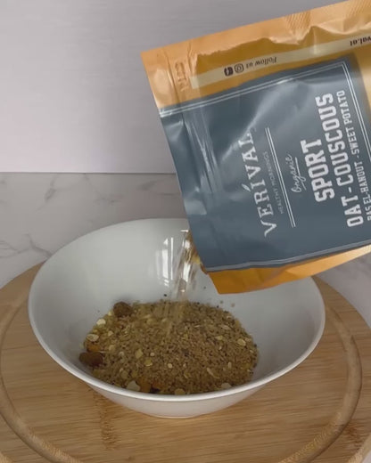 Couscous d’avoine protéiné au ras el-hanout et à la patate douce